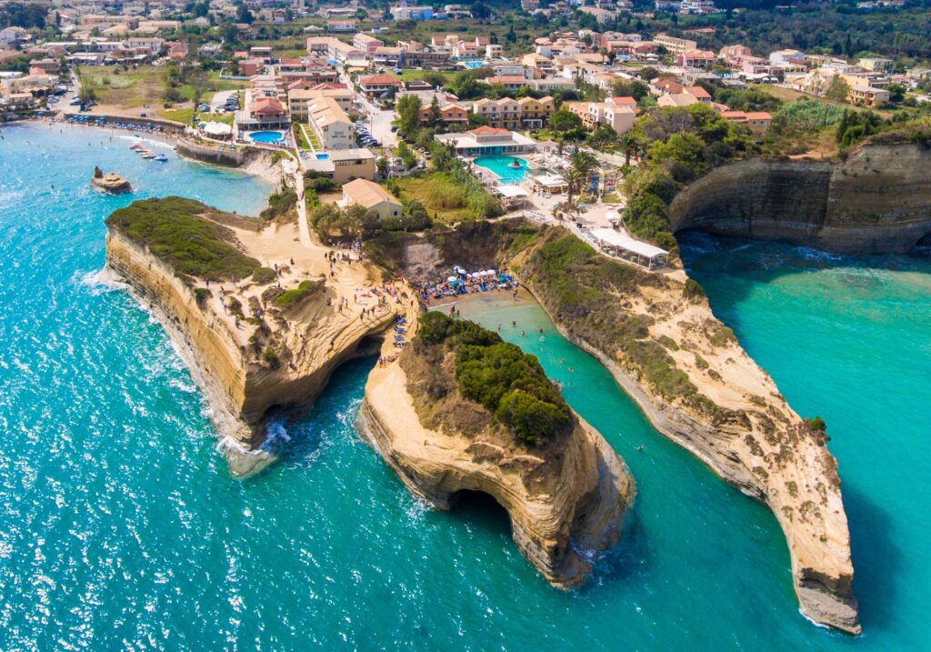 Nereides Yachting Corfu aerial photo of beach in north east corfu